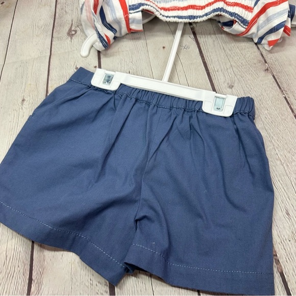 NWT tommy bahama Striped top and Navy Shorts Set with Headband sz 5 girls - Picture 6 of 12